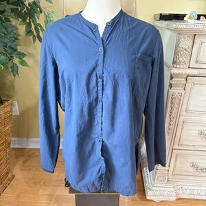 H+ Hannoh Wessel Artisan Blue Cotton Shirt Lagenlook EU 42 M Italy